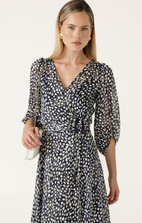 Sacha Drake CLOUDLAND Wrap Dress in Navy White Spot