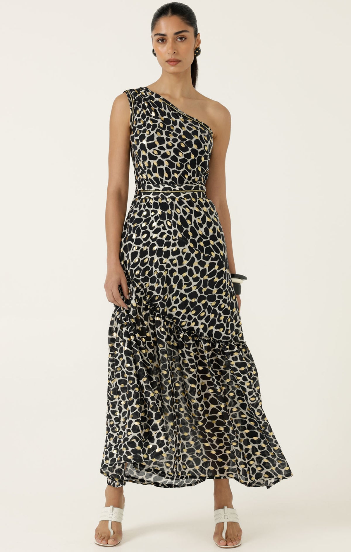 Sacha Drake DARIA Maxi Dress in Black Ivory Gold