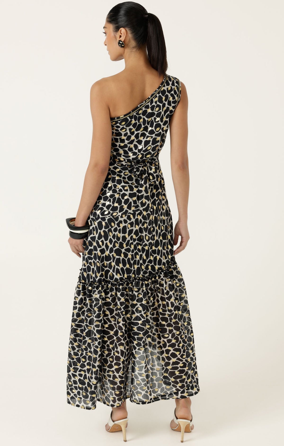 Sacha Drake DARIA Maxi Dress in Black Ivory Gold