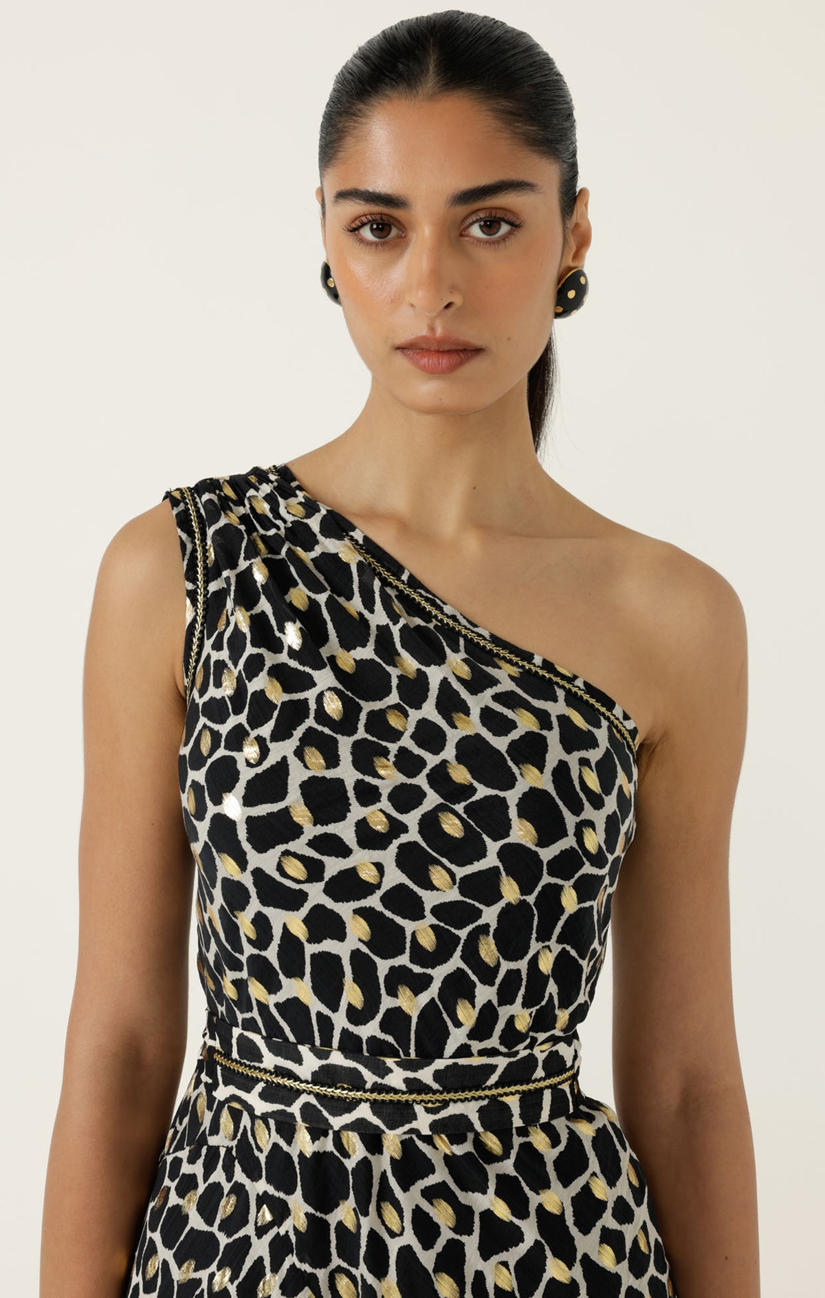 Sacha Drake DARIA Maxi Dress in Black Ivory Gold