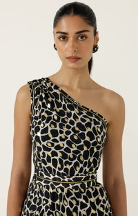 Sacha Drake DARIA Maxi Dress in Black Ivory Gold