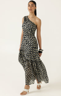 Sacha Drake DARIA Maxi Dress in Black Ivory Gold