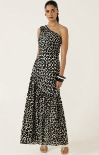 Sacha Drake DARIA Maxi Dress in Black Ivory Gold