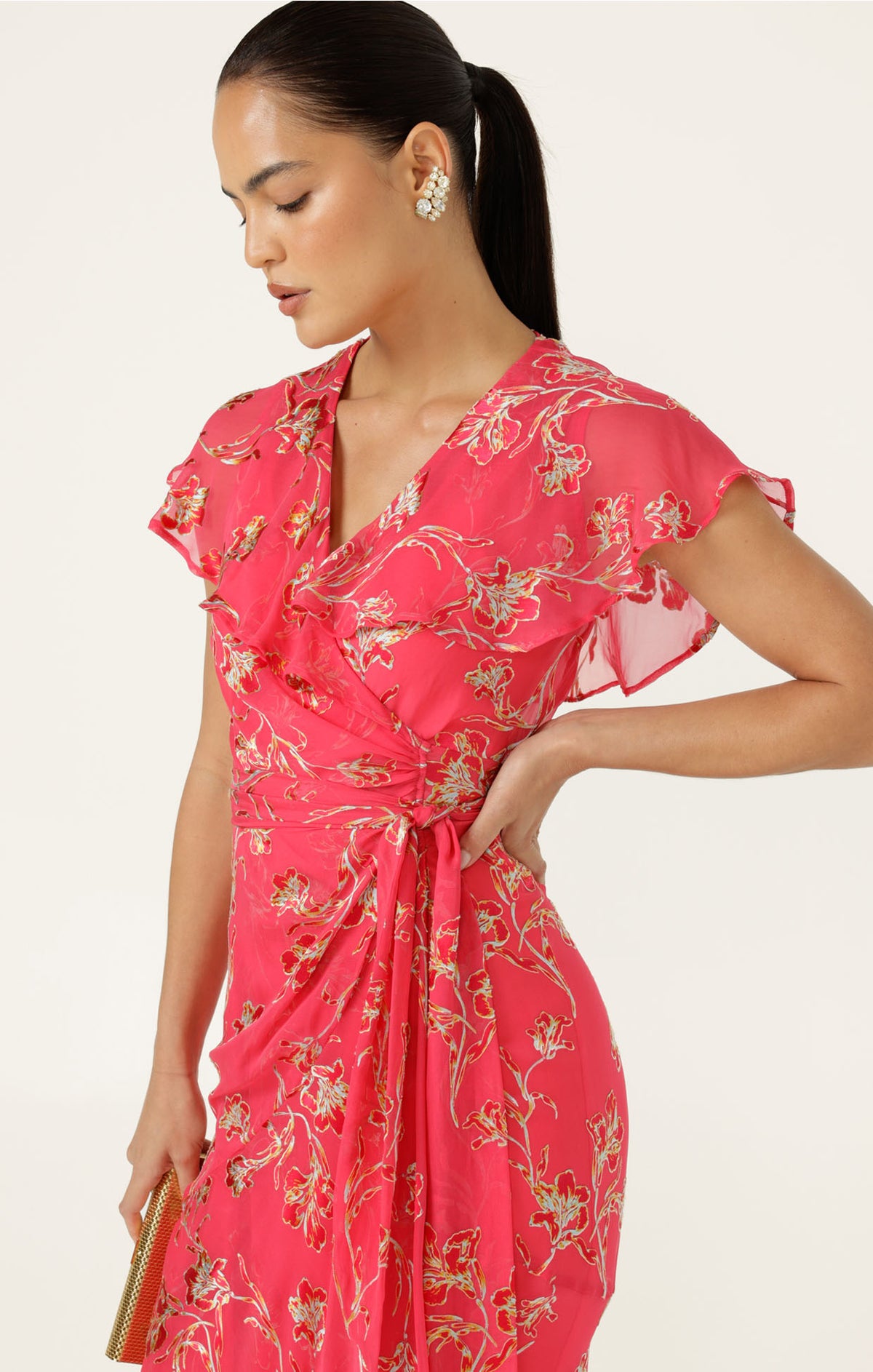Sacha Drake ELEANOR Wrap Dress in Pink Floral