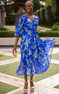 Sacha Drake ELSPETH Wrap Dress in Sapphire Floral