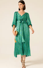 Sacha Drake Ethereal Eden Midi Dress in Emerald