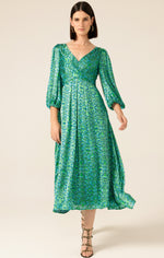 Sacha Drake Ethereal Eden Midi Dress in Emerald