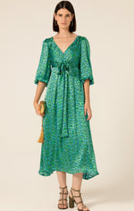 Sacha Drake Ethereal Eden Midi Dress in Emerald