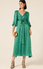 Sacha Drake Ethereal Eden Midi Dress in Emerald