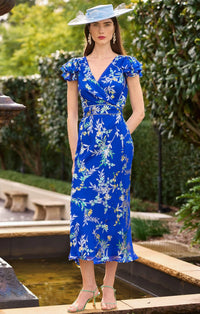 Sacha Drake EVELYN Dress in Sapphire Floral