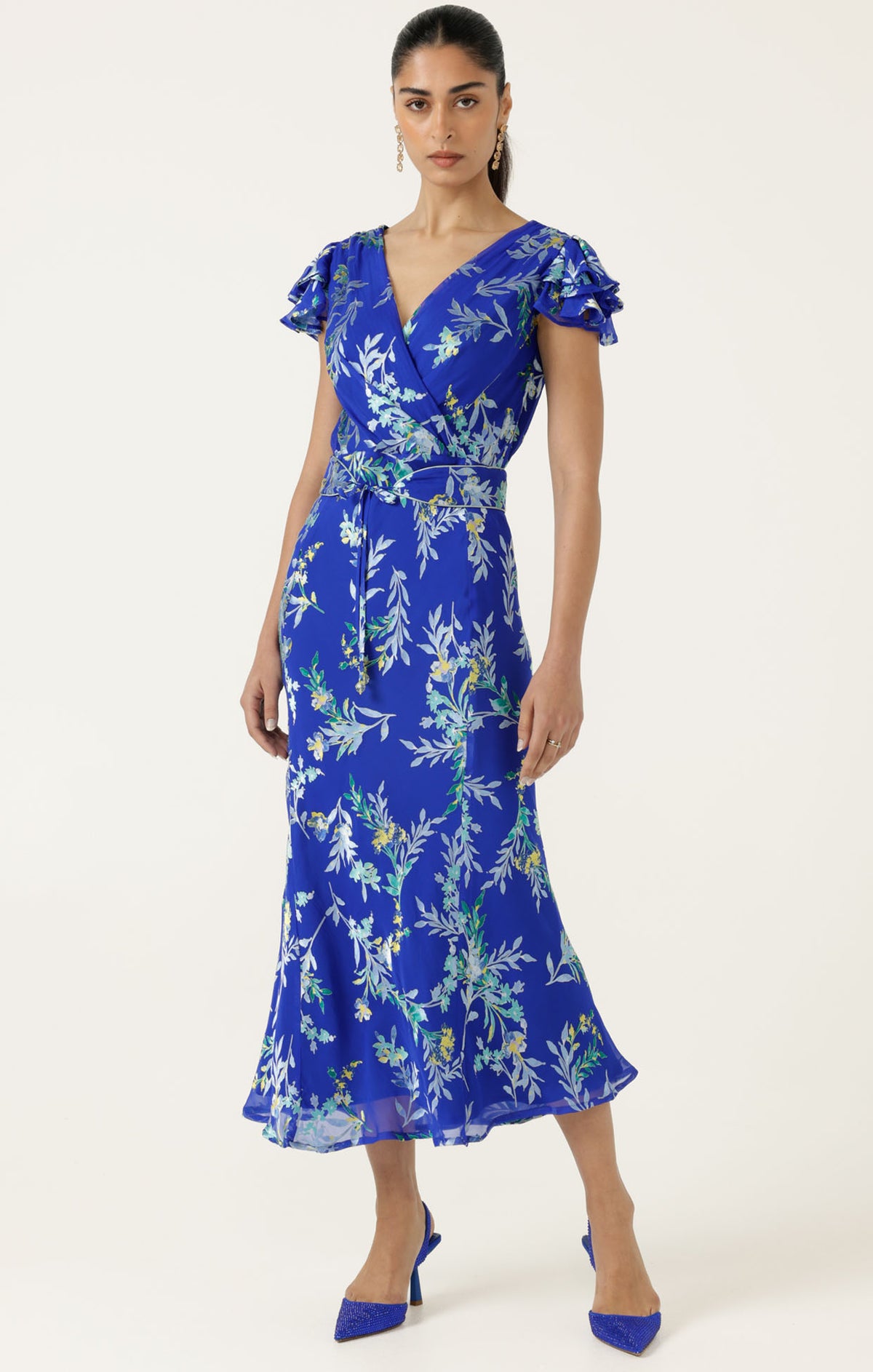 Sacha Drake EVELYN Dress in Sapphire Floral