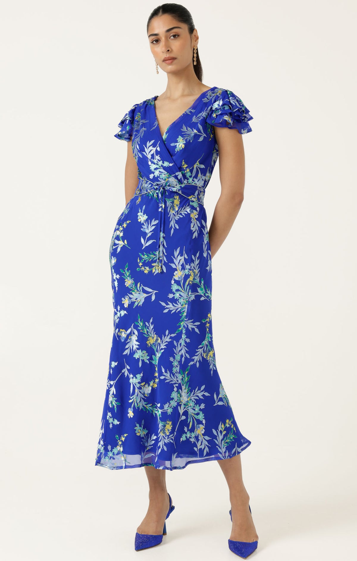 Sacha Drake EVELYN Dress in Sapphire Floral