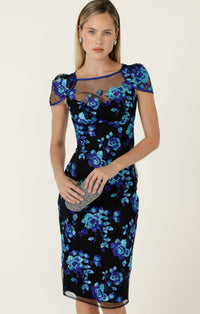 Sacha Drake GARNIER Dress in Sapphire Aqua Rose