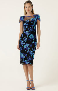 Sacha Drake GARNIER Dress in Sapphire Aqua Rose