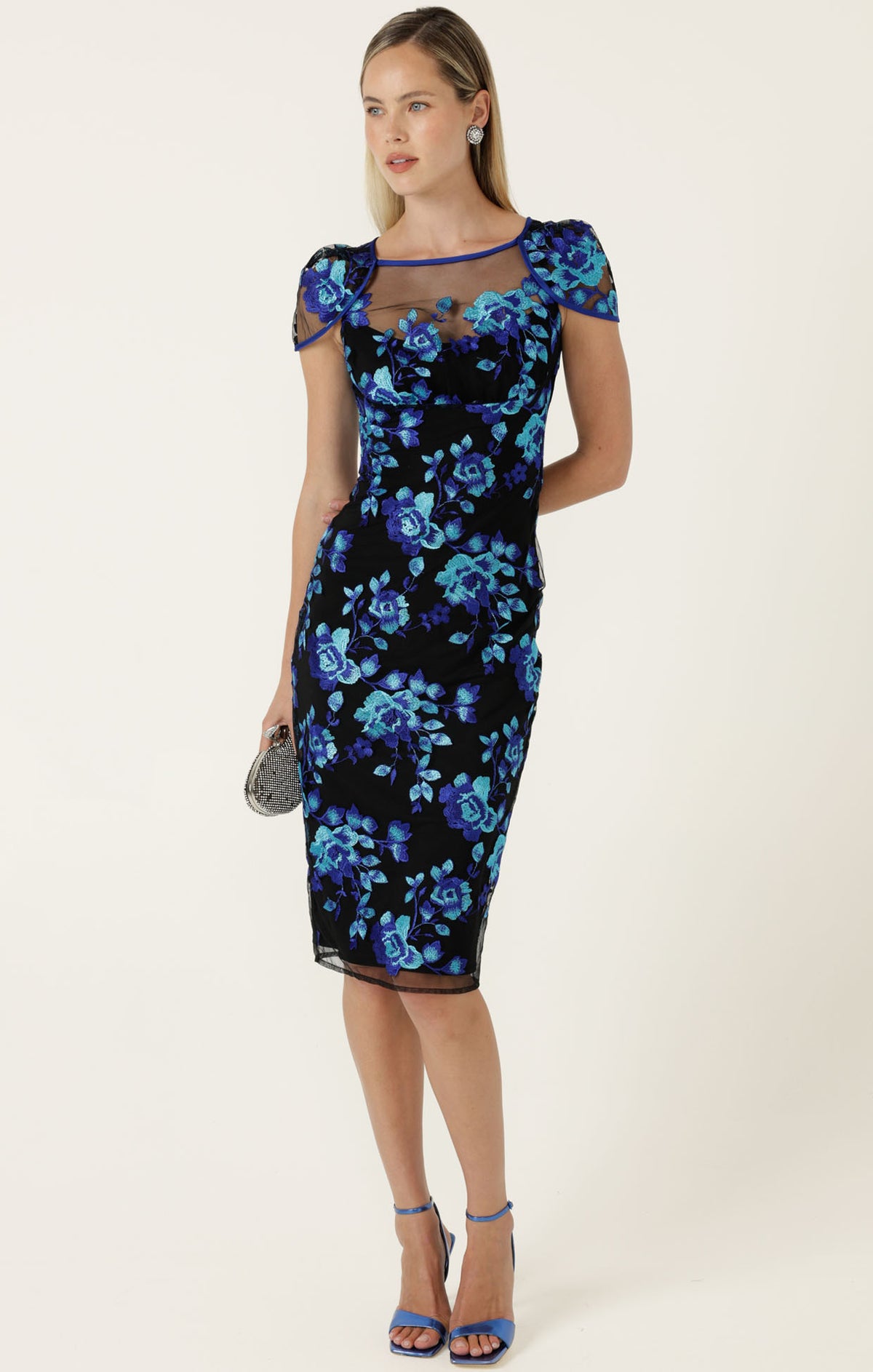 Sacha Drake GARNIER Dress in Sapphire Aqua Rose