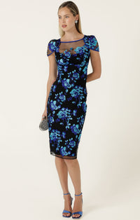 Sacha Drake GARNIER Dress in Sapphire Aqua Rose