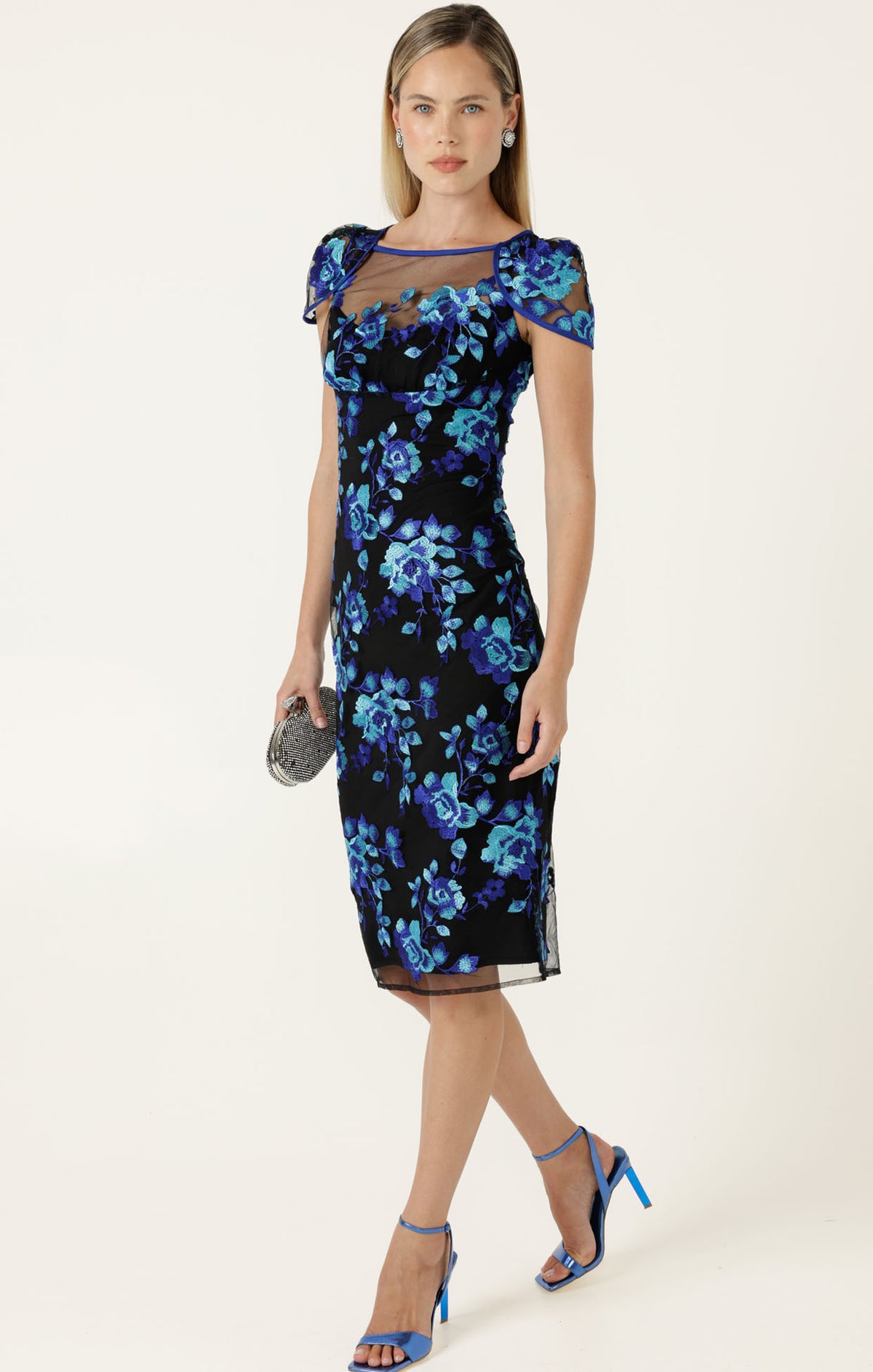 Sacha Drake GARNIER Dress in Sapphire Aqua Rose