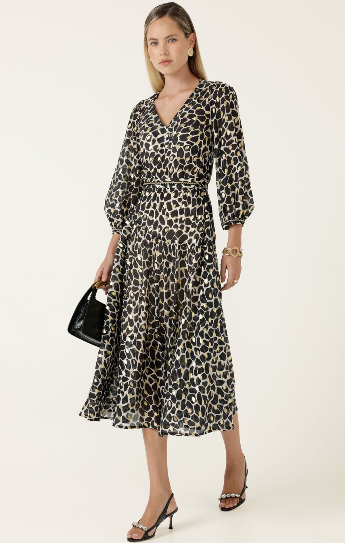 Sacha Drake HASTINGS Dress in Black Ivory Gold