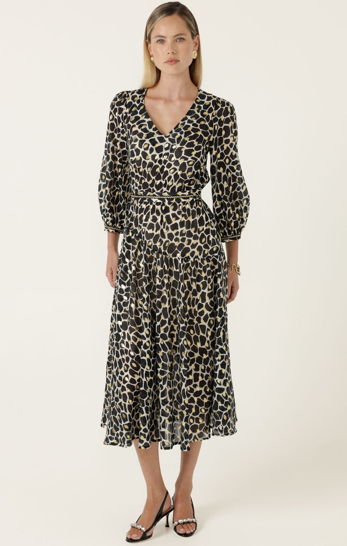 Sacha Drake HASTINGS Dress in Black Ivory Gold