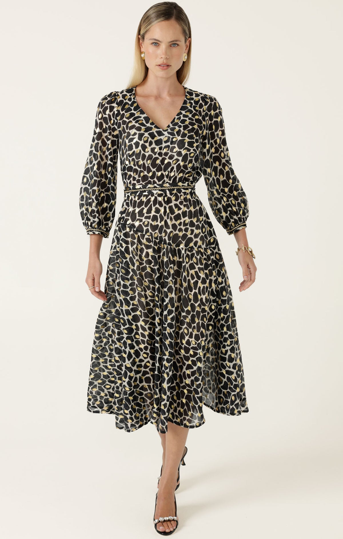 Sacha Drake HASTINGS Dress in Black Ivory Gold