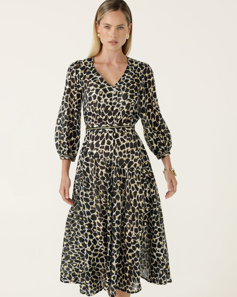 Sacha Drake HASTINGS Dress in Black Ivory Gold