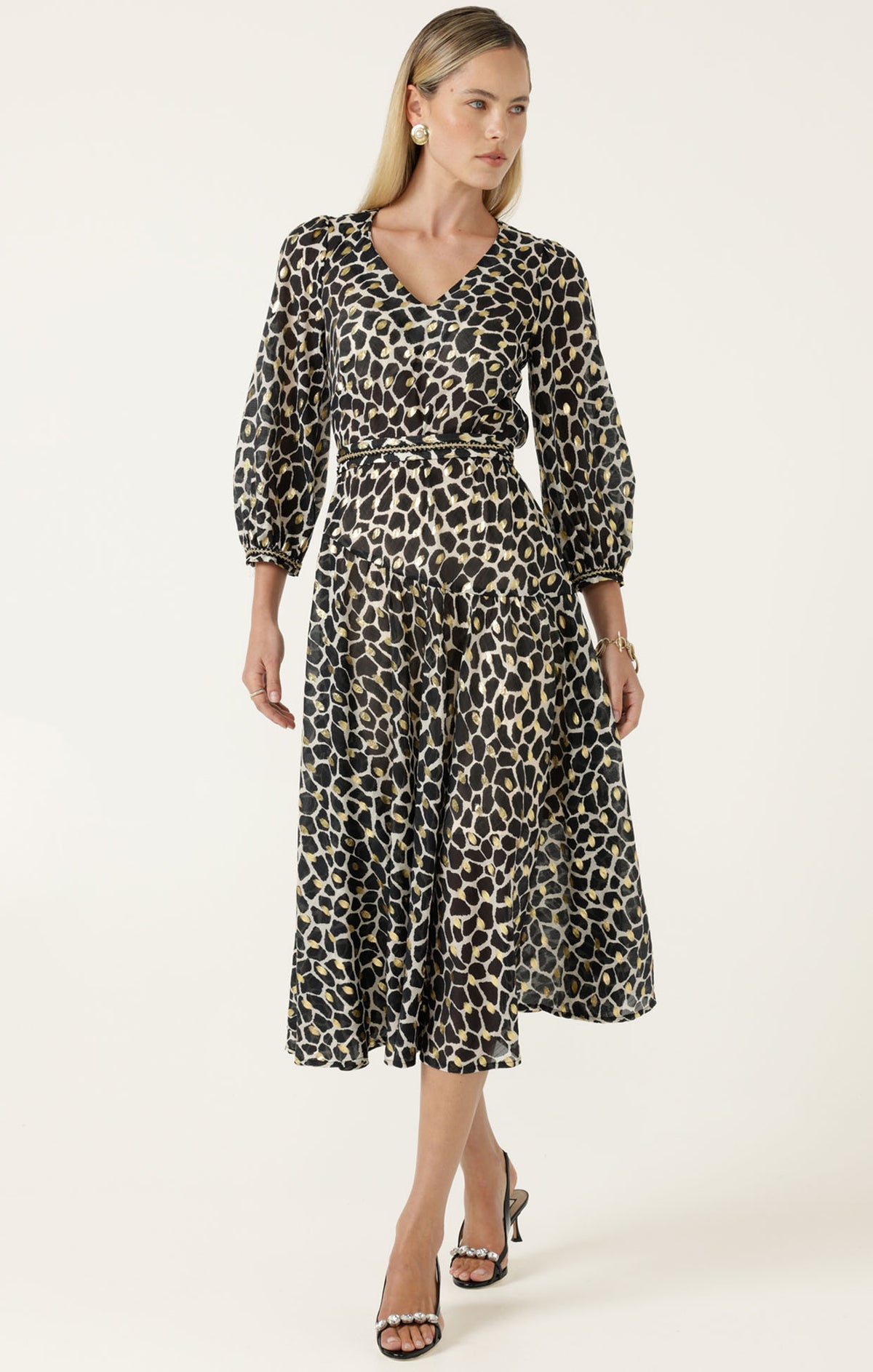 Sacha Drake HASTINGS Dress in Black Ivory Gold