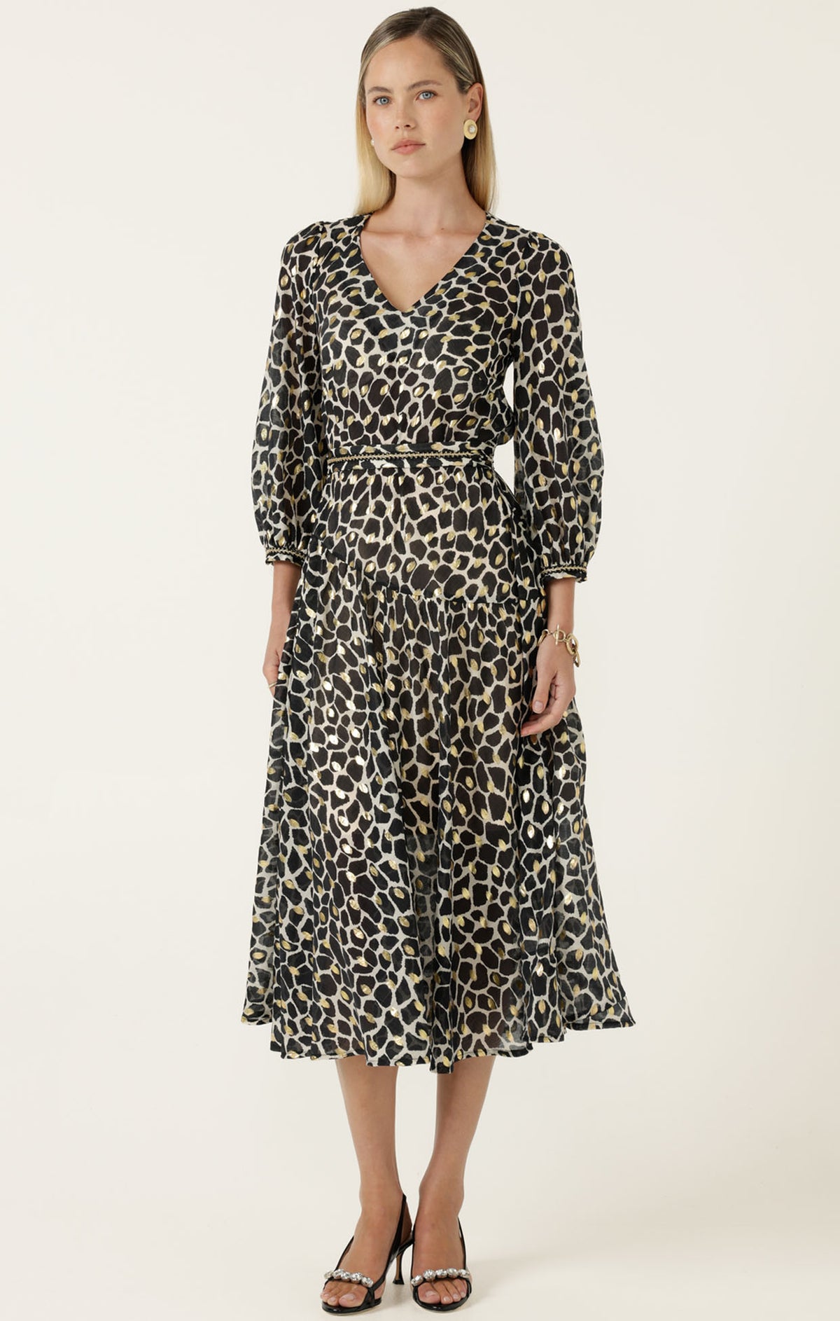 Sacha Drake HASTINGS Dress in Black Ivory Gold