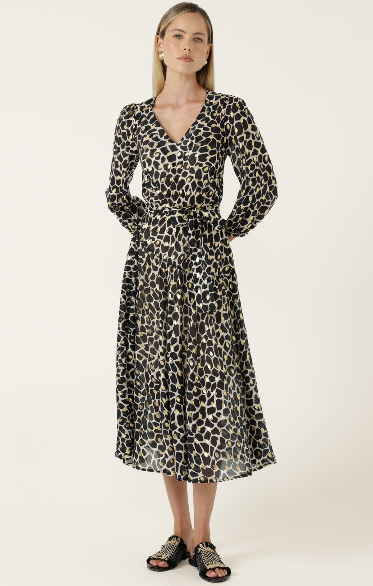 Sacha Drake HASTINGS Dress in Black Ivory Gold