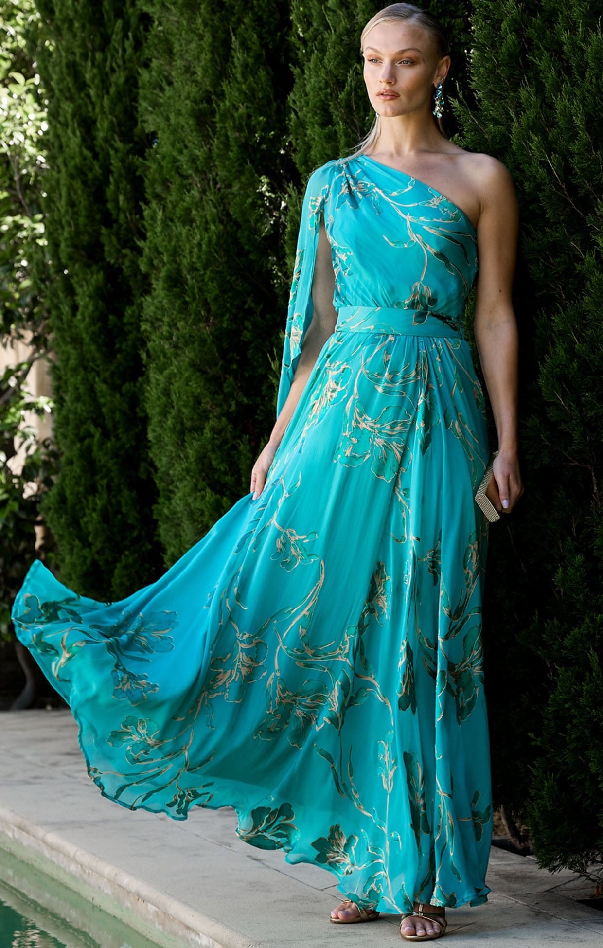 Sacha Drake LORELEI Maxi Dress in Jade Gold Floral Sacha Drake LORELEI Maxi Dress in Jade Gold Floral