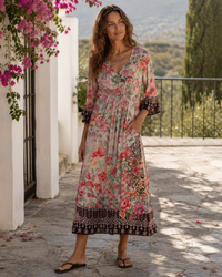 Lula Soul LA MAROMA Midi Dress in Espresso