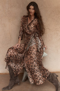 Fate + Becker Isla Wrap Dress in Snake Print
