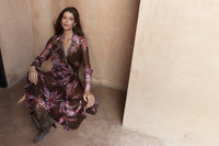 Fate + Becker Isla Wrap Dress in Dark Flower Print