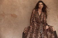 Fate + Becker Isla Wrap Dress in Snake Print