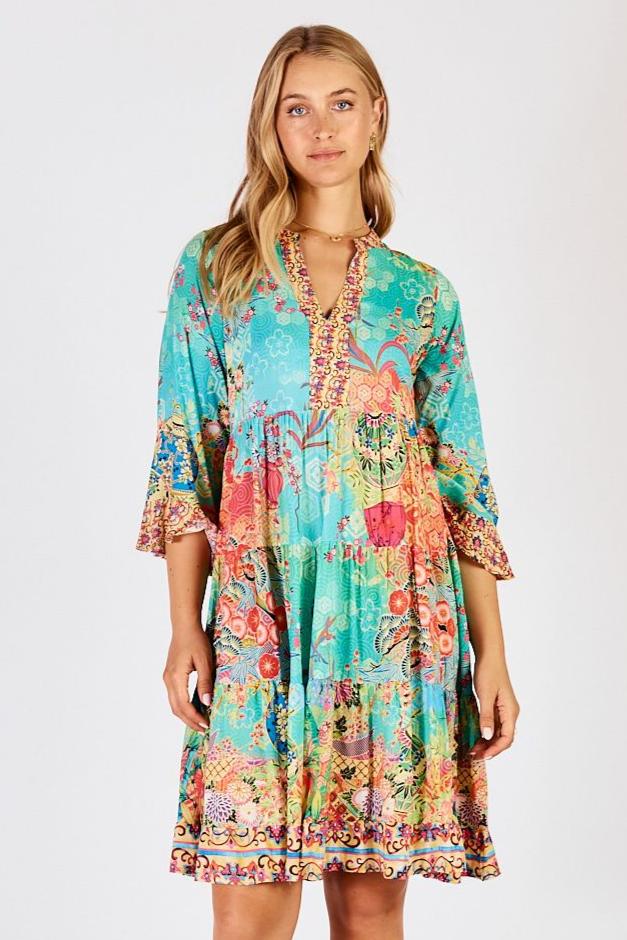 Lula Life SYBIL Dress in Lagoon