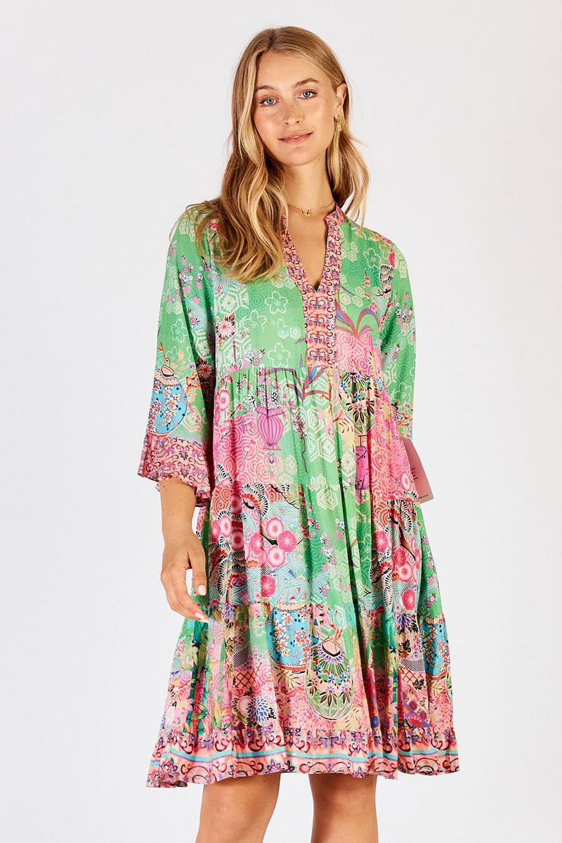 Lula Life SYBIL Dress in Lime