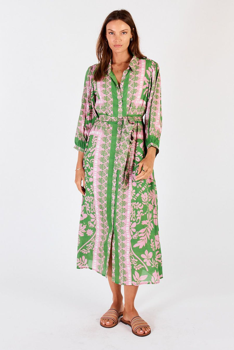 Lula Soul CARARA Buttoned Midi in Green