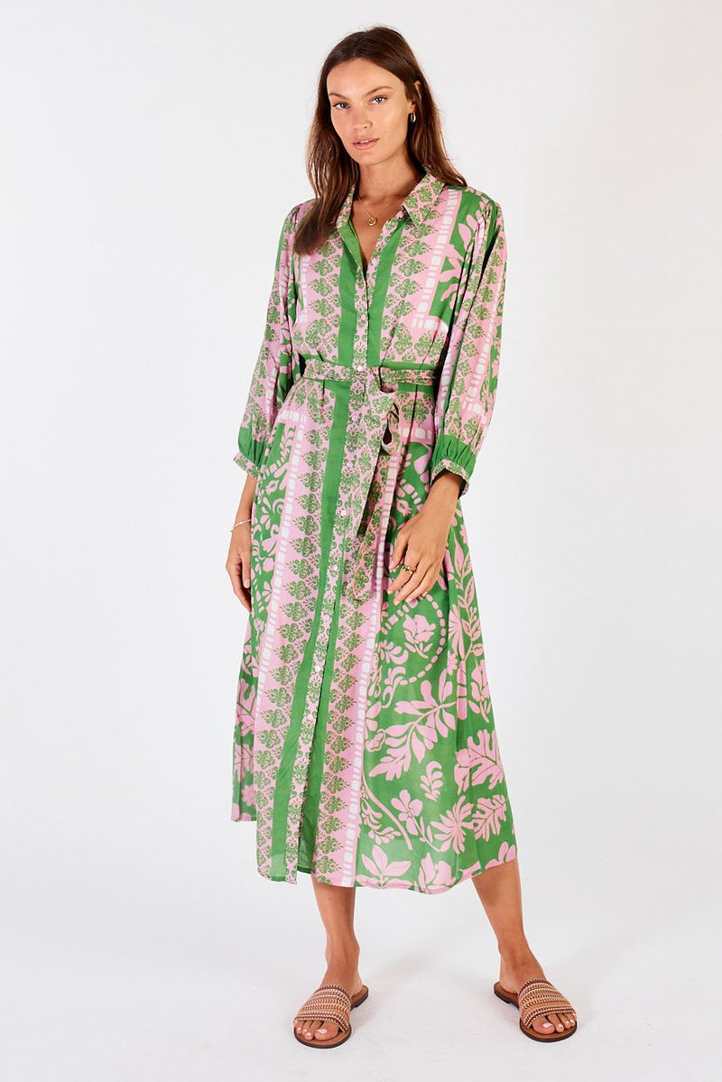 Lula Soul CARARA Buttoned Midi in Green