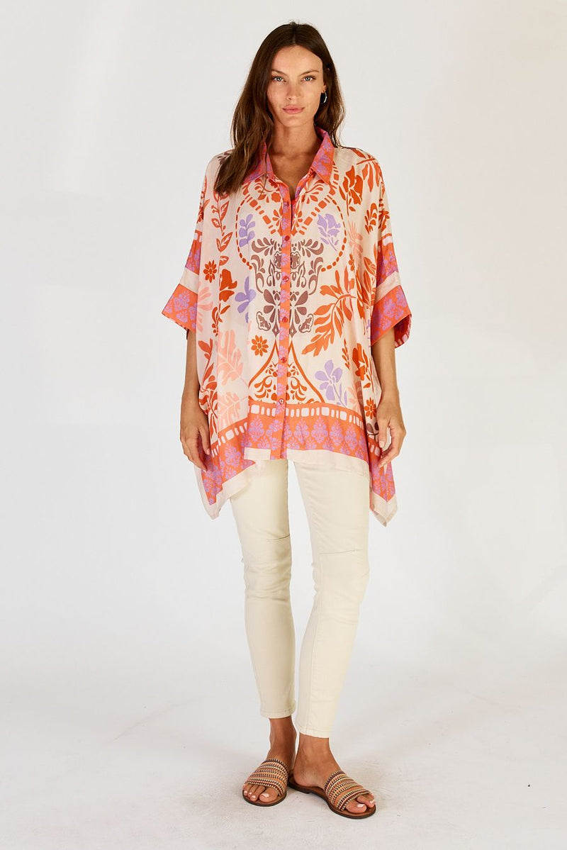 Lula Soul CARARA Kaftan Shirt in Stone