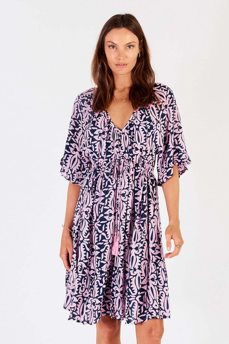 Lula Soul PALMA Dress in Pink Navy