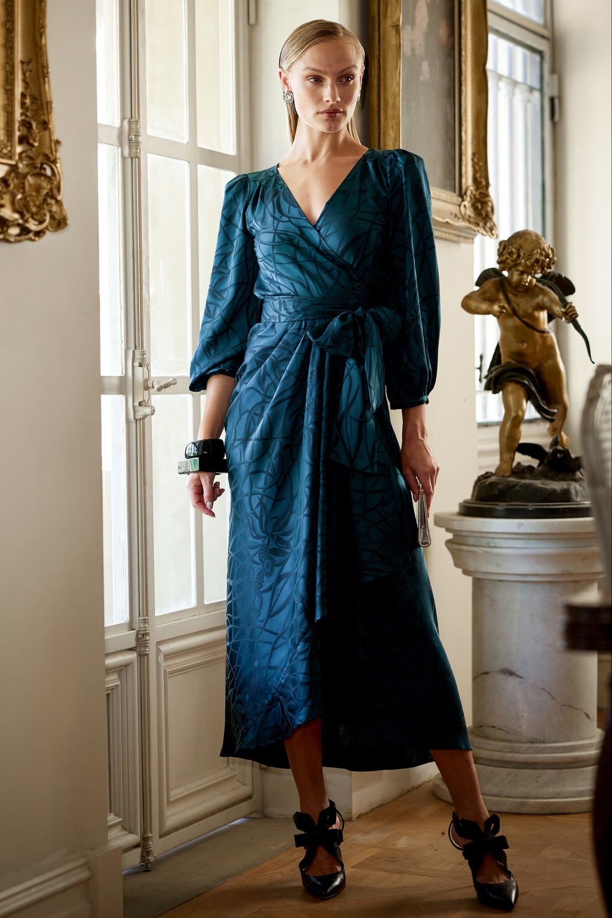 Sacha Drake MICHAELA Wrap Dress in Teal