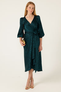 Sacha Drake MICHAELA Wrap Dress in Teal