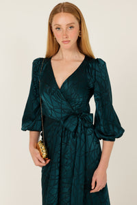 Sacha Drake MICHAELA Wrap Dress in Teal