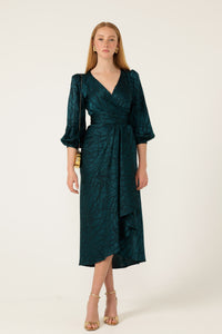 Sacha Drake MICHAELA Wrap Dress in Teal