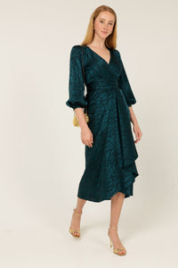 Sacha Drake MICHAELA Wrap Dress in Teal