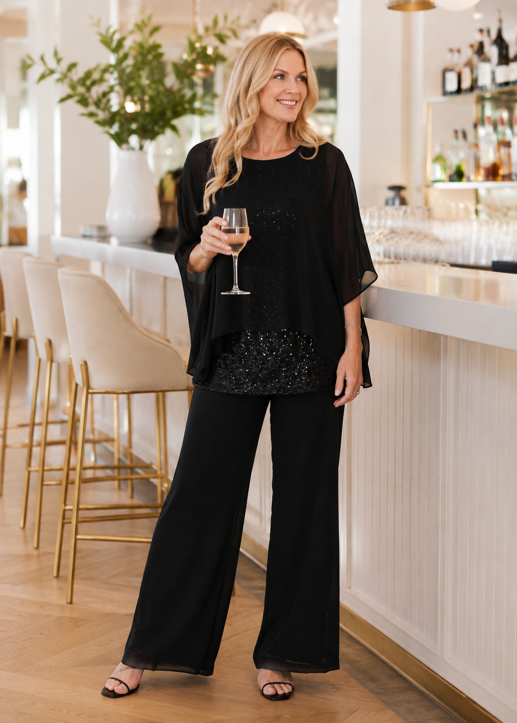 Philosophy ONYX Layer Sparkle Top in Black
