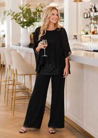 Philosophy ONYX Layer Sparkle Top in Black