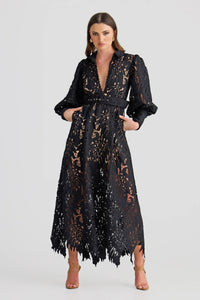 Derma Department OPHELIA Lace Maxi in Forest Green
