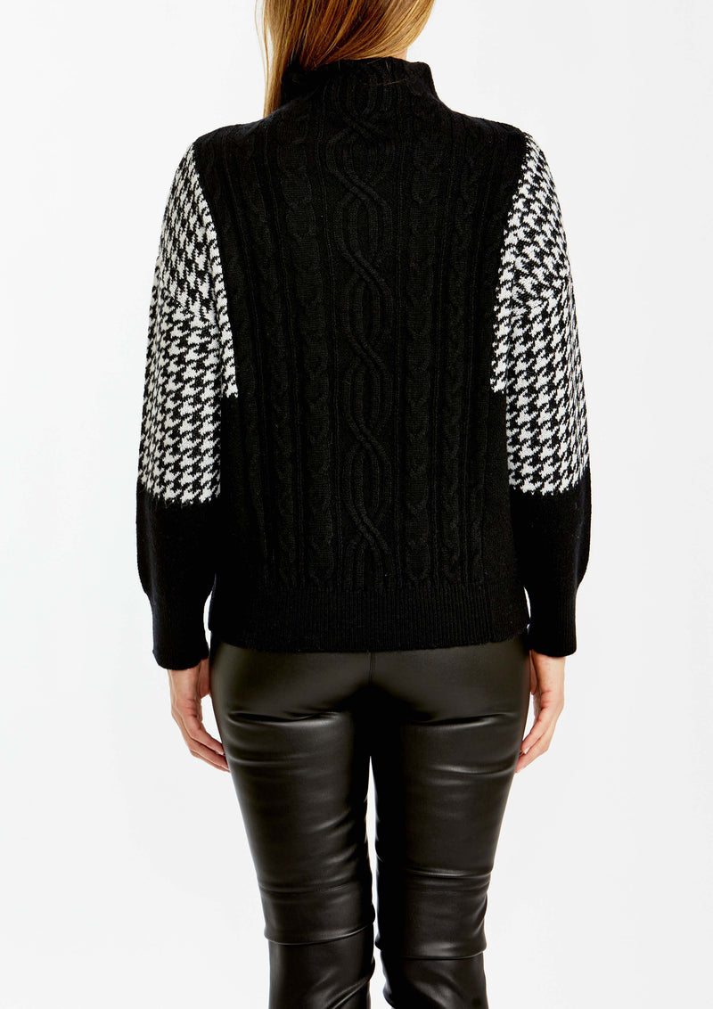 Ping Pong Houndstooth Knit in Black