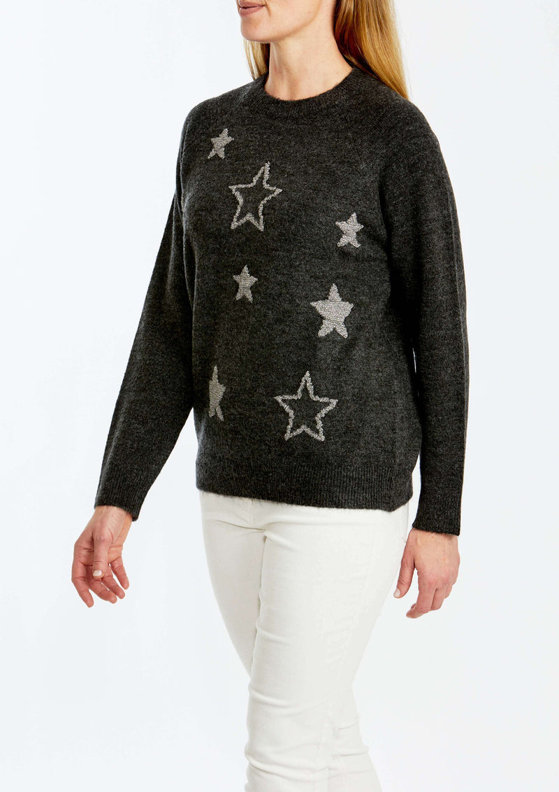 Ping Pong Silver Star Knit in Charcoal