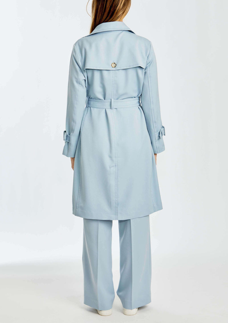 Ping Pong City Trench Coat in Baby Blue